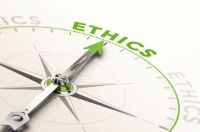 a compass needle pointing to Ethics